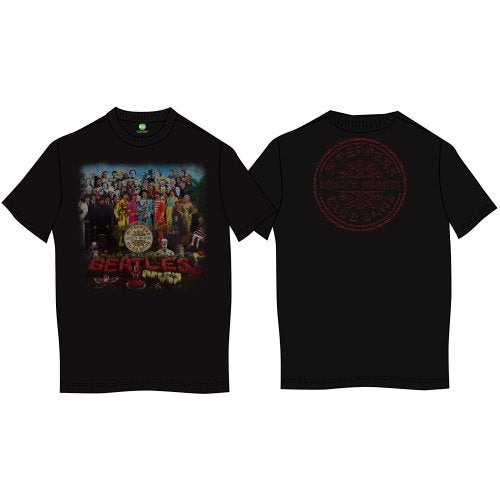 The Beatles Unisex Premium T-Shirt: Sgt Pepper (Back Print)