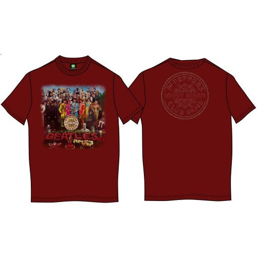 The Beatles Unisex Premium T-Shirt: Sgt Pepper (Back Print)