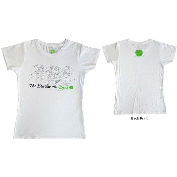The Beatles Ladies Premium T-Shirt: On Apple (Back Print)
