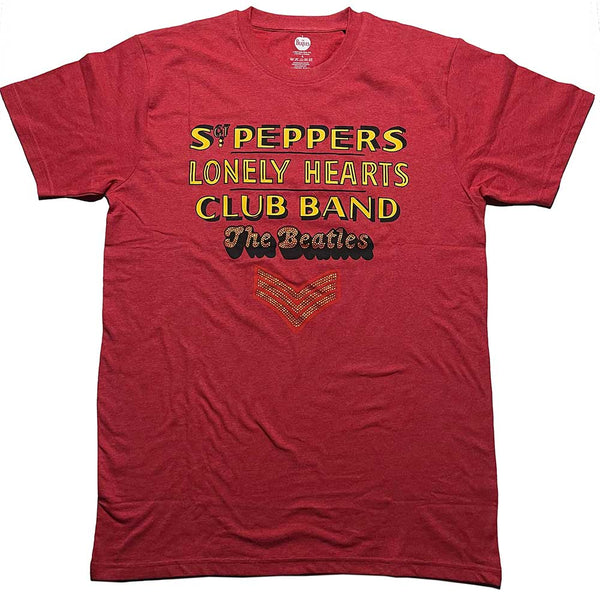 The Beatles | Official Band T-Shirt | Sgt Pepper Stacked (Diamante)