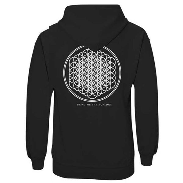 Bring Me The Horizon Ladies Zipped Hoodie: Flower of Life (Back Print)