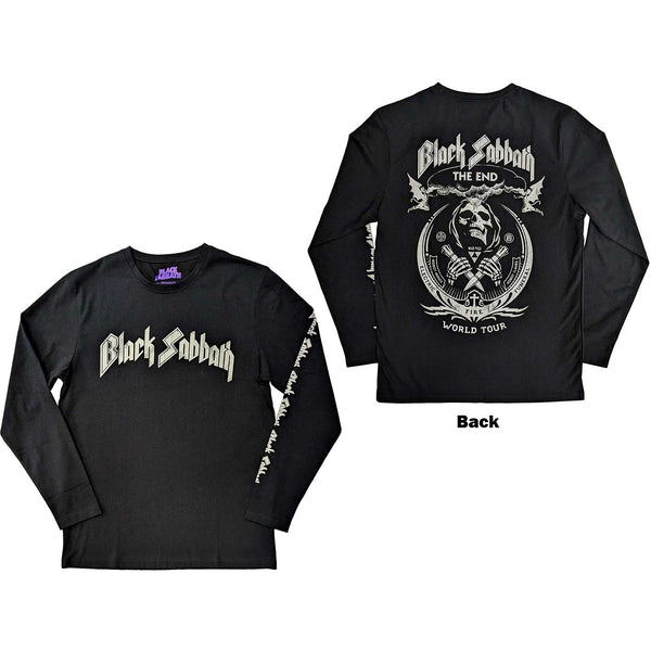 Black Sabbath | Official Band Long Sleeve T-Shirt | The End Mushroom Cloud (Back & Sleeve Print)