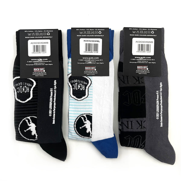 AC/DC Socks 3 pack - Adult UK 7-11 (EU 41-46, US 8-12)