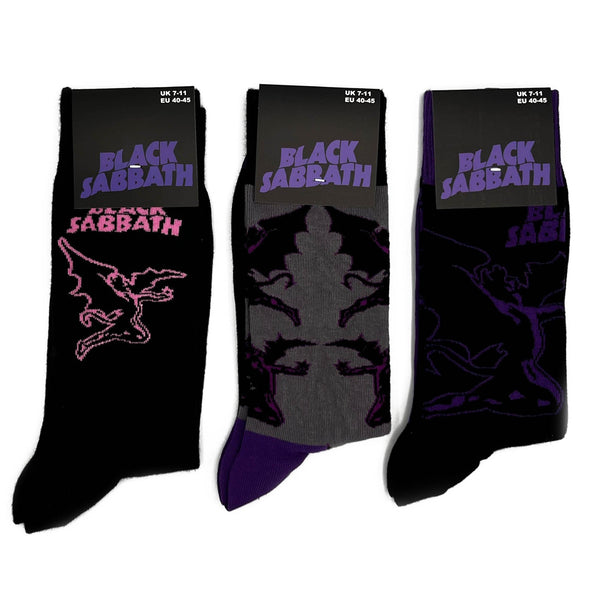 Black Sabbath Socks 3 Pack - Adult UK 7-11 (EU 41-46, US 8-12)