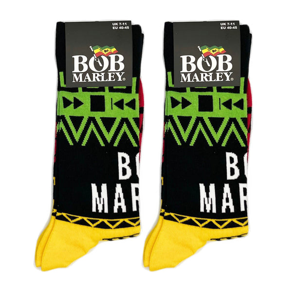 Bob Marley Socks 2 Pack - Adult UK 7-11 (EU 41-46, US 8-12)