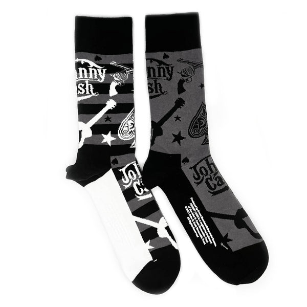 Johnny Cash Socks Set - 2 pack - Adult UK 7-11 (EU 41-46, US 8-12)