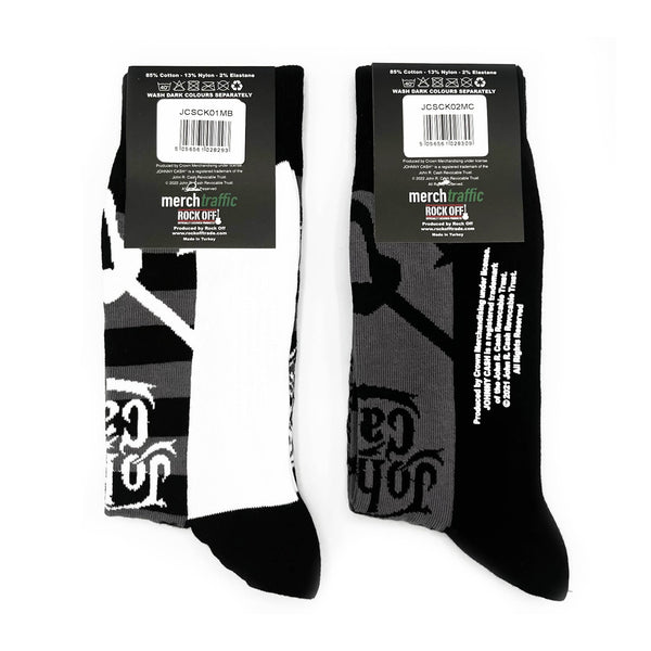 Johnny Cash Socks Set - 2 pack - Adult UK 7-11 (EU 41-46, US 8-12)