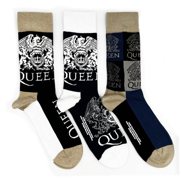 Queen Socks 3 Pack - Adult UK 7-11 (EU 41-46, US 8-12)