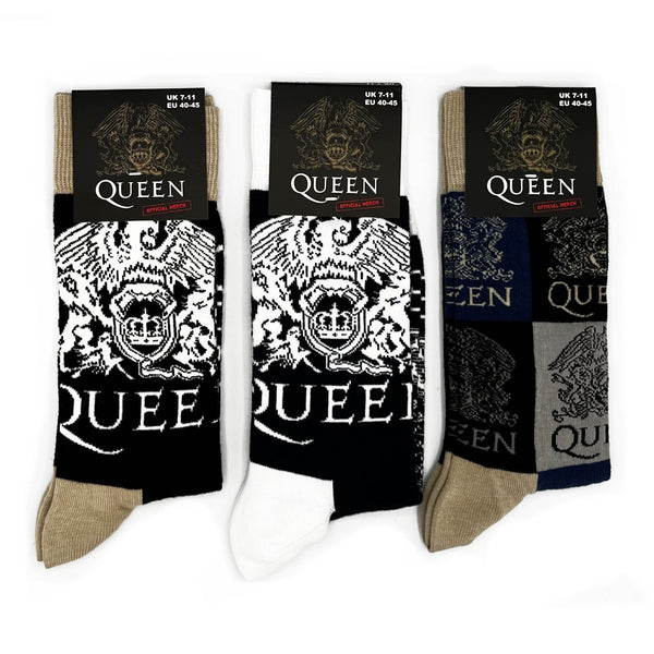 Queen Socks 3 Pack - Adult UK 7-11 (EU 41-46, US 8-12)