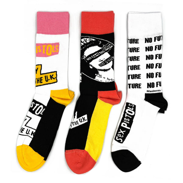 Sex Pistols Socks 3 Pack - Adult UK 7-11 (EU 41-46, US 8-12)