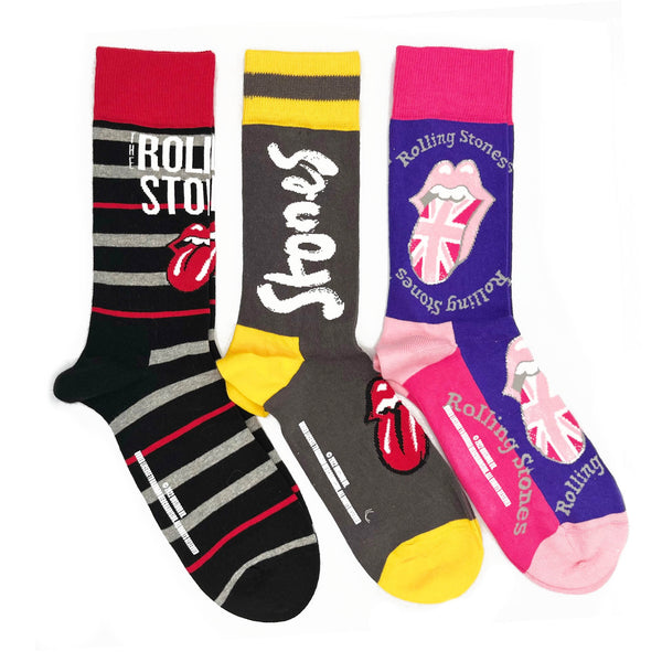 The Rolling Stones Socks 3 Pack (No Filter)- Adult UK 7-11 (EU 41-46, US 8-12)