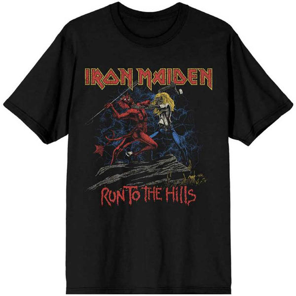 Iron Maiden | Official Band T-Shirt | Number of the Beast Run To The Hills Distress