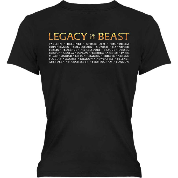 Iron Maiden Ladies T-Shirt: Legacy of the Beast Tour (Back Print)