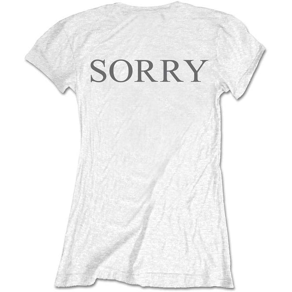 Justin Bieber Ladies T-Shirt: Sorry Ladies (Back Print)