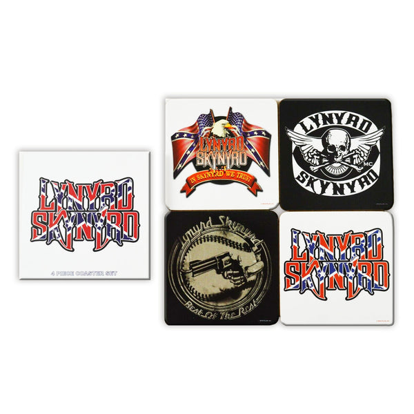 Lynyrd Skynyrd Gift Set with boxed Coffee Mug, Drinks Coasters set, Fridge Magnet, Keychain, Pen