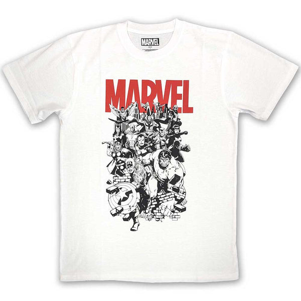 Marvel Comics | Official  Film T-Shirt |  Black & White Characters