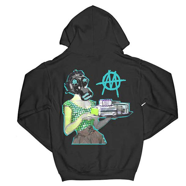 Ministry Unisex Pullover Hoodie: Moral Hygiene Gasmask (Back & Arm Print)