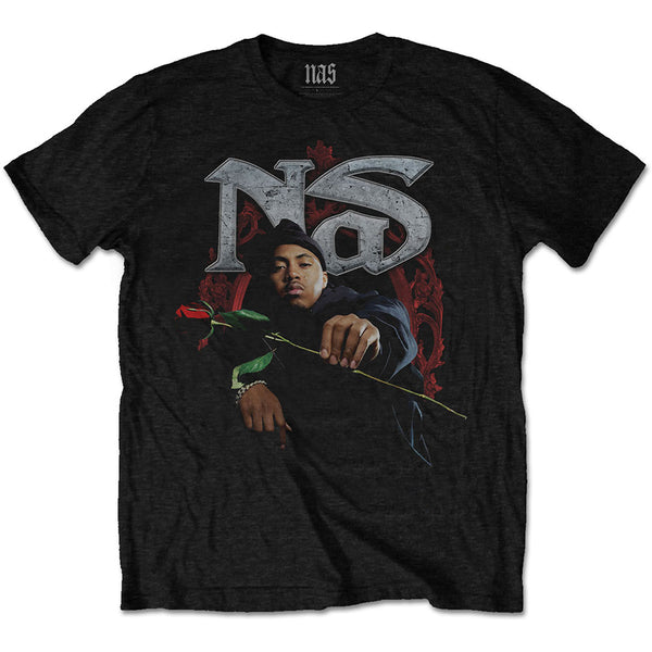 Nas | Official Band T-Shirt | Red Rose