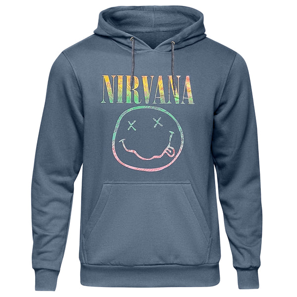 Nirvana Unisex Pullover Hoodie: Sorbet Ray Happy Face