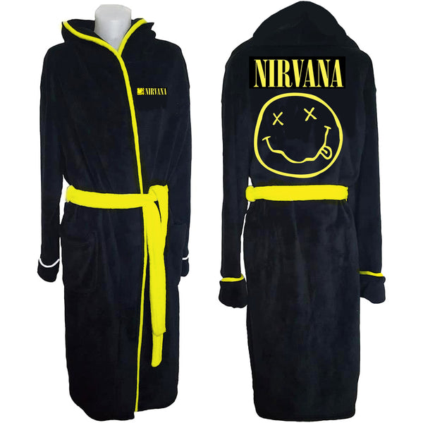 Nirvana Unisex Bathrobe: Yellow Happy Face