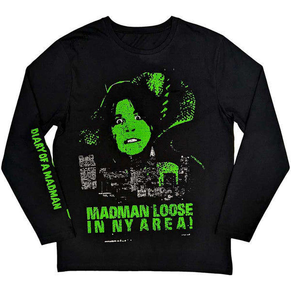 Ozzy Osbourne| Official Band Long Sleeve T-Shirt | Madman Loose (Back & Sleeve Print)