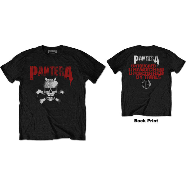 Pantera | Official Band T-Shirt | Horned Skull Stencil (Back Print)