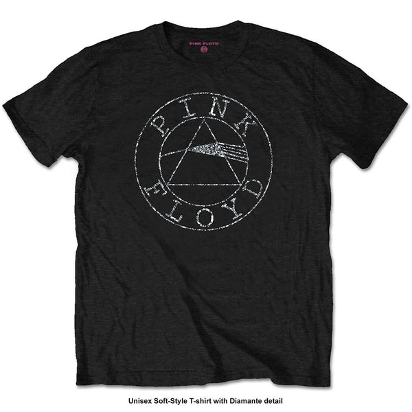 Pink Floyd | Official Band T-Shirt | Circle Logo (Diamante)