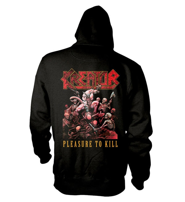 Kreator Unisex Zipped Hoodie: Pleasure To Kill (back print)