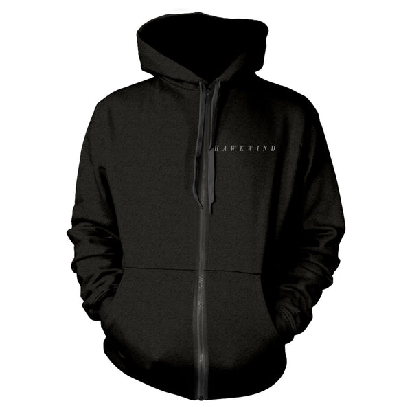 Hawkwind Unisex Zipped Hoodie: Eagle (back print)