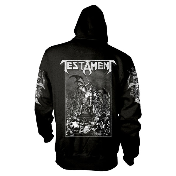 Testament Unisex Zipped Hoodie: Pitchfork Horns (back print)