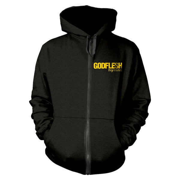 Godflesh Unisex  Zipped Hoodie: Hymns (back print)