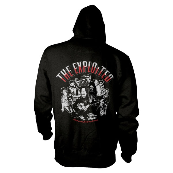 The Exploited Unisex Hooded Top: Barmy Army (Black) (back print)