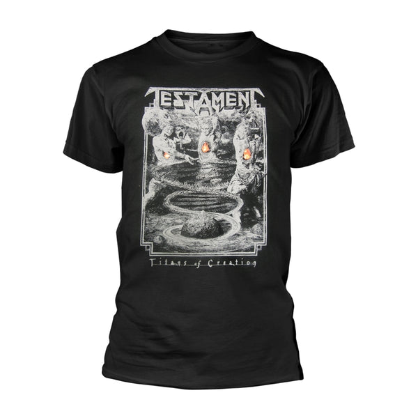 Testament Unisex T-shirt: Titans Of Creation (Grey) Europe 2020 Tour (back print)