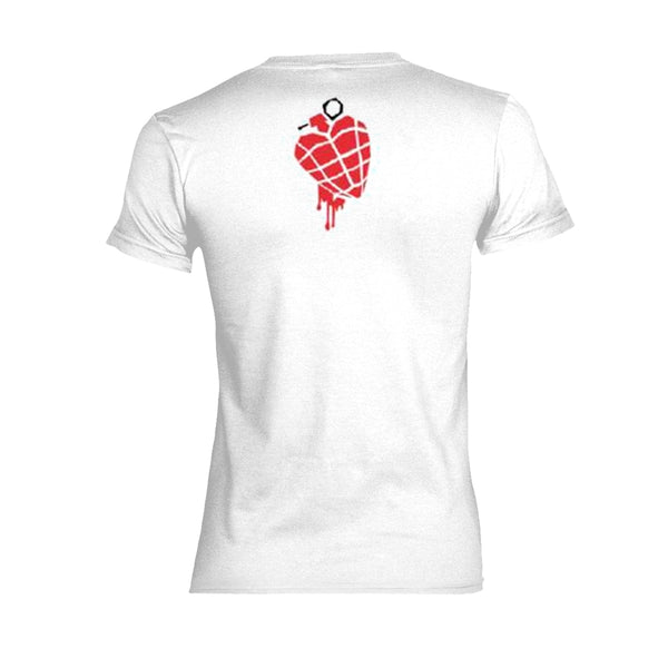 Green Day Ladies Ladies T-shirt: American Idiot Heart (White) (back print)