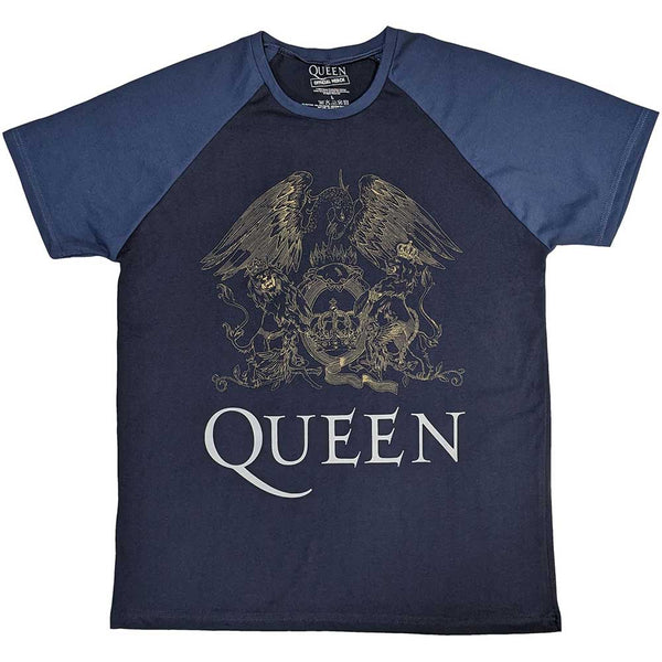 Queen | Official Band Raglan T-Shirt | Crest
