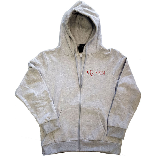 Queen Unisex Zipped Hoodie: Classic Crest (Back Print)