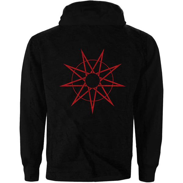 Slipknot Ladies Zipped Hoodie: 9 Point Star (Back Print)