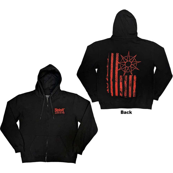 Slipknot | Official Band Zipped Hoodie | 9-Point Flag (Back Print)