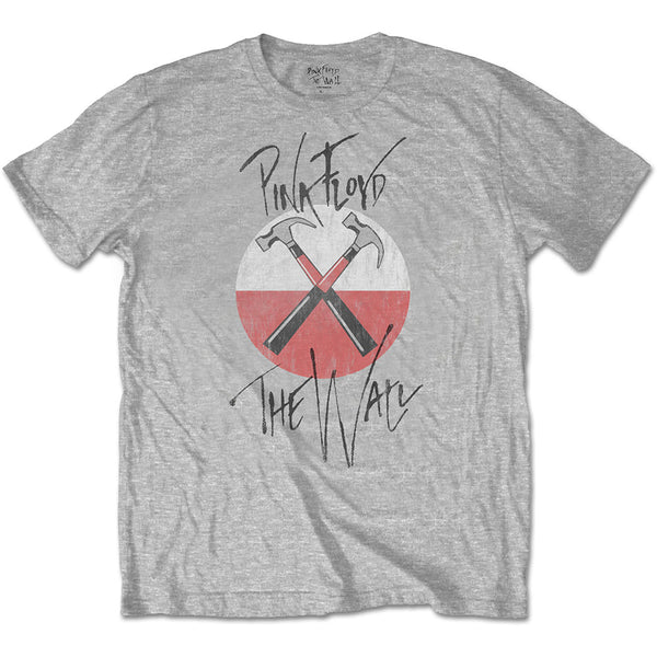 Pink Floyd | Official Band T-Shirt | The Wall Faded Hammers Logo