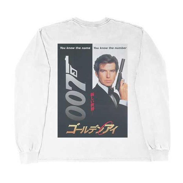 James Bond 007 Unisex Long Sleeved T-Shirt: Goldeneye Japanese Poster (Back Print)