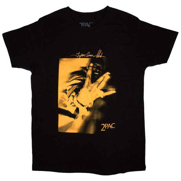 Tupac | Official Band T-Shirt | Fingers Orange Tone