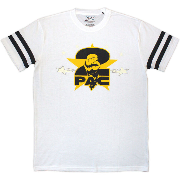 Tupac | Official Band T-Shirt | Stars Logo (White)