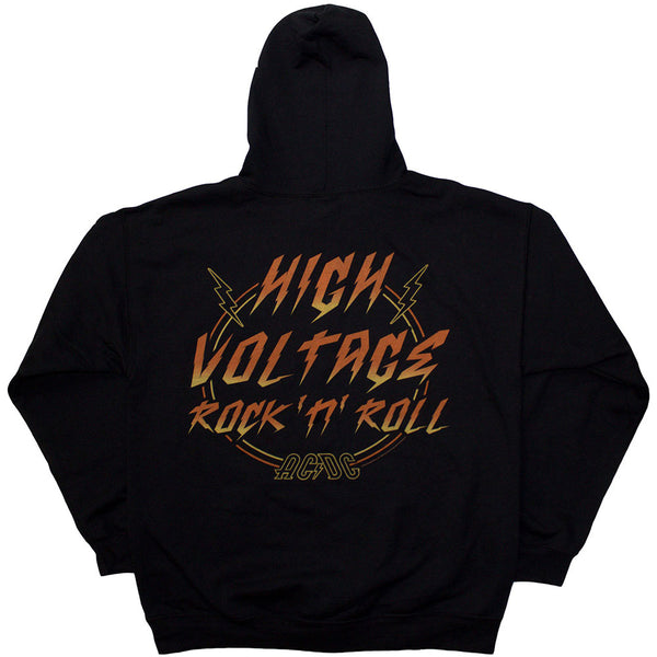 AC/DC | Official Band Zipped Hoodie | High Voltage RnR (Back Print)