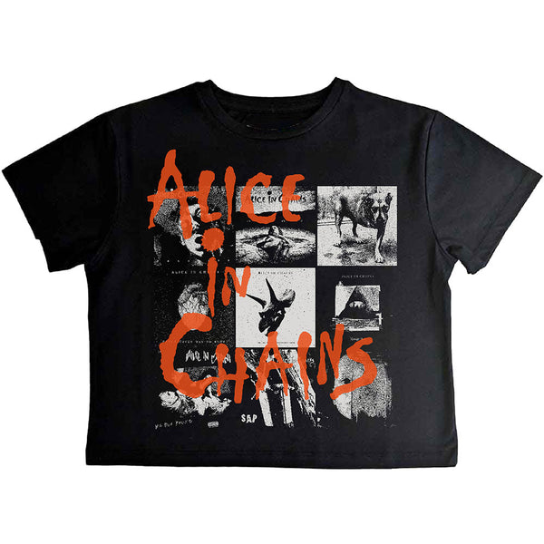 Alice In Chains | Official Ladies Band Crop Top | Albums Montage