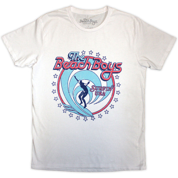 The Beach Boys | Official Band T-Shirt | Surfin' USA Circle (White)