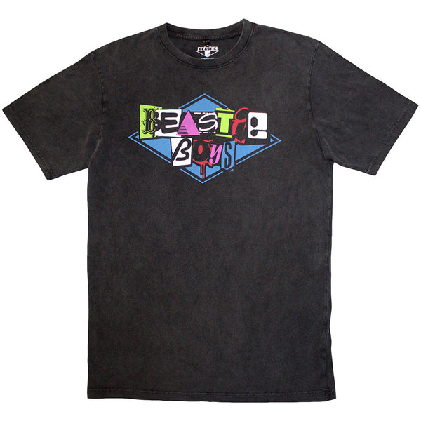 The Beastie Boys | Official Stone Wash Band T-Shirt | Multicolour Logo Stone Wash