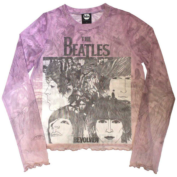 The Beatles | Ladies Long Sleeve Official Band T-Shirt | Revolver (Mesh)