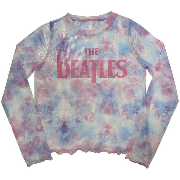 The Beatles | Ladies Long Sleeve Official Band T-Shirt | Drop T Logo (Mesh)