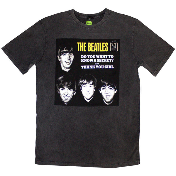 The Beatles | Official Stone Wash Band T-Shirt | VJ Secret Sleeve Stone Wash