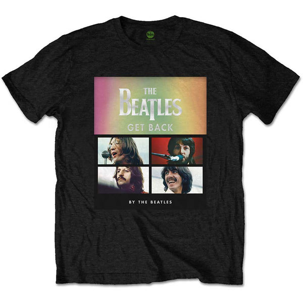 The Beatles | Official Band T-Shirt | Album Faces Gradient Silver Printing (Embellished) Black